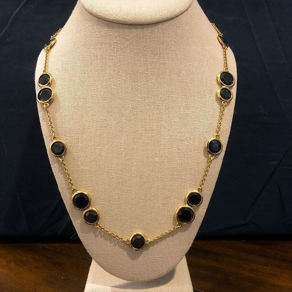 KATE SPADE Gold Tone & Black Crystal 32” Necklace - Picture 15 of 15